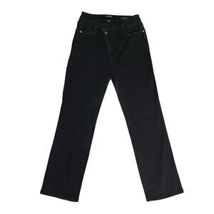 Judy Blue Women’s 11/30 Black Cross Over Button Fly Dad Jean Stretch Straight